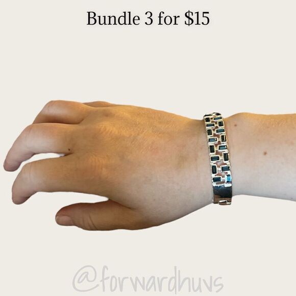 Bundle Sale 3 for $15 | JK Silvertone Hinge Bracelet | Fair Condition Read - Picture 4 of 11